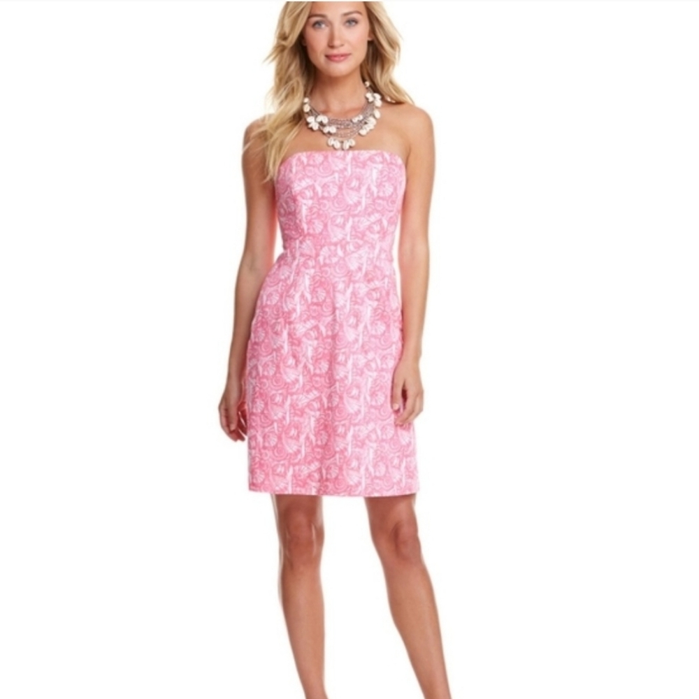 Vineyard Vines Shells Allover Seashell Print Dres… - image 1